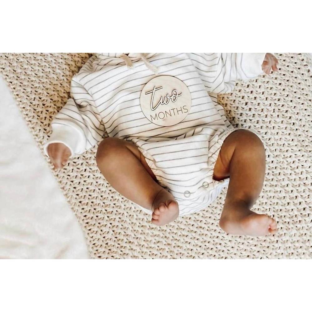 NEW ALICE & CO. striped hoodie romper in white